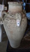 A Grecian style terracotta garden urn, H.75cm