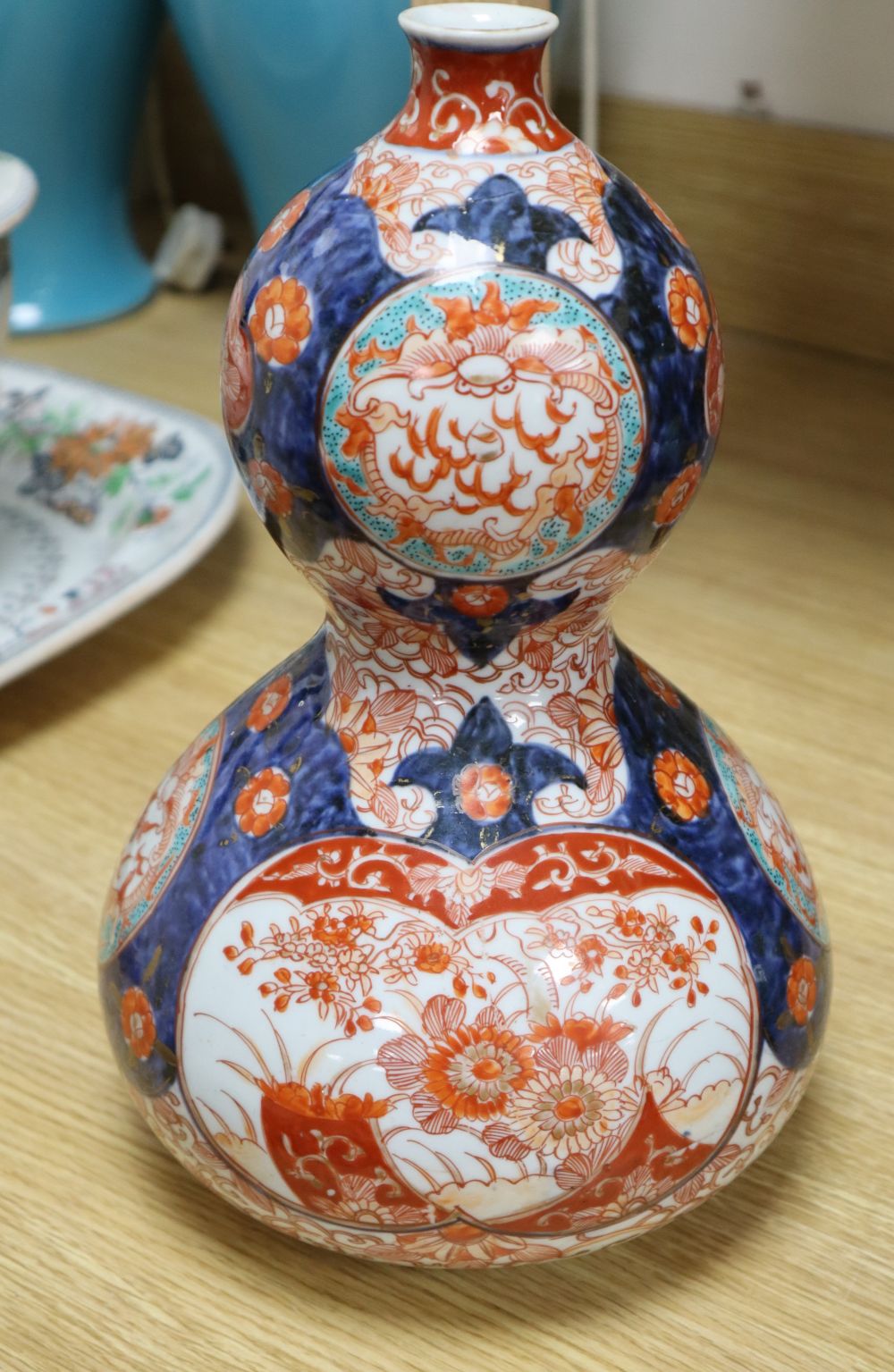 A Japanese Imari gourd shaped vase, height 30cm