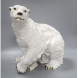 A Royal Dux porcelain polar bear, height 37cm