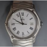 A stainless steel Ebel quartz mid size wrist watch, no box or paperwork, case diameter 33mm