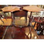 A pair of Regency style mahogany tripod wine tables with shaped circular tops, 44cm diameter, H.