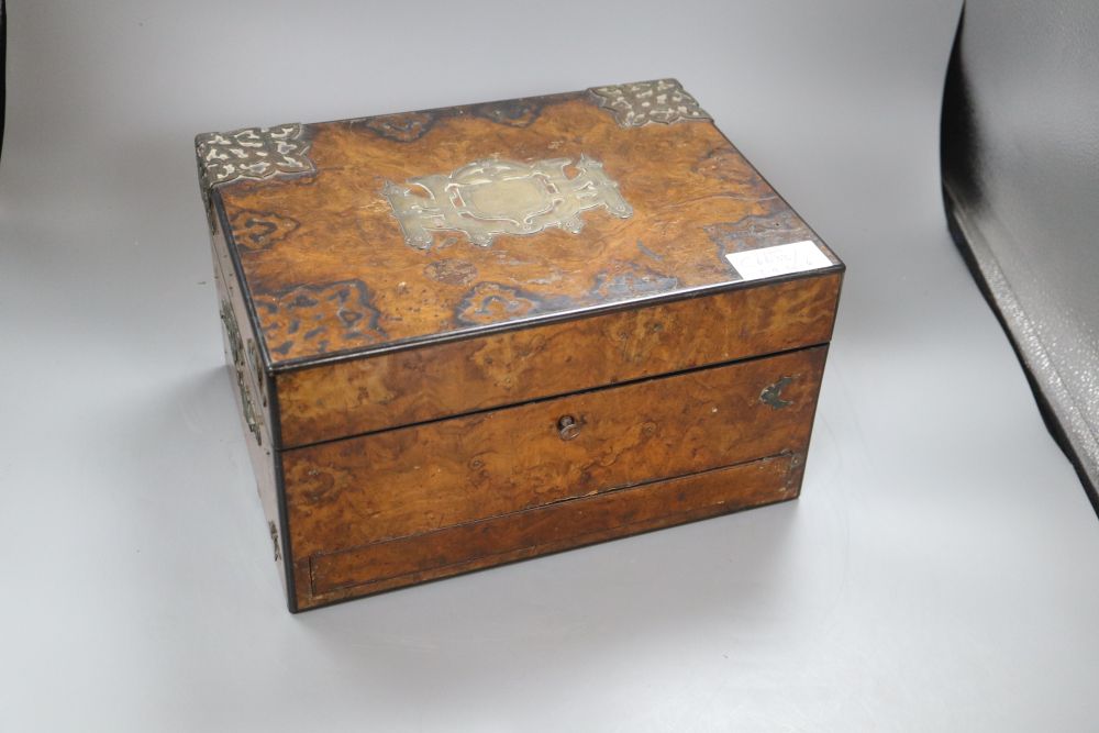 A Victorian walnut brass-mounted box - Image 2 of 7