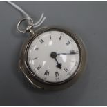 A George III silver pair cased keywind verge pocket watch, by John Chapman, Sheerness, with Roman