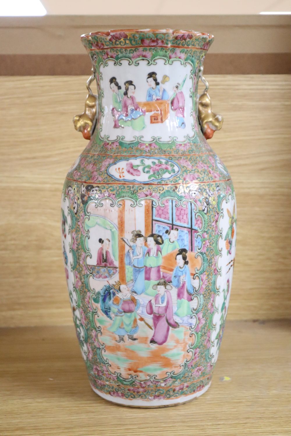 A 19th century Canton famille rose vase, height 36cm - Image 2 of 2