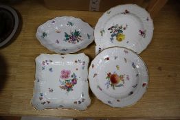 A quantity of 19th / 20th century Meissen flower painted plates or dishes