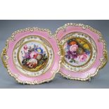 A pair of Coalport or Spode dessert dishes, c.1820