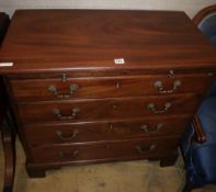 A George III mahogany chest with brushing slide, W.84cm, D.44cm, H.76cm