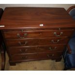 A George III mahogany chest with brushing slide, W.84cm, D.44cm, H.76cm