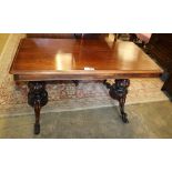 A mid Victorian rectangular rosewood library table, W.122cm, D.60cm, H.71cm