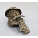 A WWI bronze model of 'Old Bill' as a car mascot