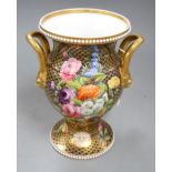 A Spode porcelain vase, c.1815, with baluster handles, height 21.5cm pattern number 1166