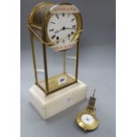 A French four glass mantel clock