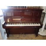 A mahogany upright piano by B. Squire, W.144cm