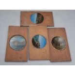 Five mahogany slides, by Cox, 22 Skinner Street, London, one unframed