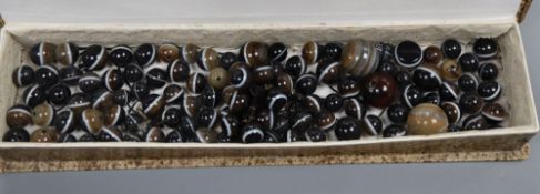 A large group of assorted banded agate beads.