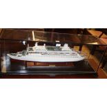 A model of the cruise ship 'Discovery', in case (the vessel was built in 1971 and refurbished in