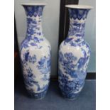 A pair of large Chinese blue and white floor vases, H.148cm