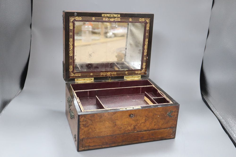 A Victorian walnut brass-mounted box - Image 3 of 7