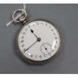 A Victorian silver keywind lever pocket watch by J. Goodman, Taunton, with unusual 24 hour dial,