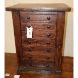 An oak miniature Wellington chest, W.39cm, D.31cm, H.51cm