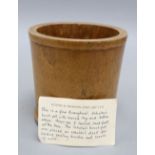 A 19th century Chinese huali wood brushpot, height 12cm