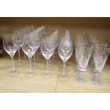 Twenty air twist stemmed wine glasses and eleven cut glass champagne flutes (31)