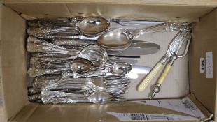 A silver-plated Kings pattern canteen for six