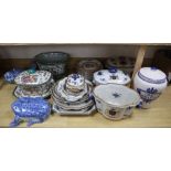 A quantity of armorial style dinnerwares etc