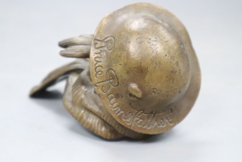 A WWI bronze model of 'Old Bill' as a car mascot - Image 2 of 2