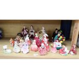 A group of Royal Albert Beatrix Potter, Royal Doulton character jugs, Royal Doulton figures, etc.