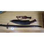 A WWI bayonet, a kukri and a dagger