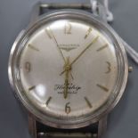 A gentleman's stainless steel Longines Flagship automatic wrist watch, no strap, case diameter 36mm,