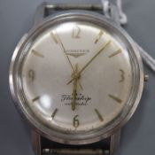 A gentleman's stainless steel Longines Flagship automatic wrist watch, no strap, case diameter 36mm,