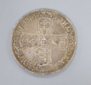 A James II silver crown 1688, F and obverse vf