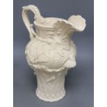 A Peter Weldon creamware jug, printed mark, height 40cm
