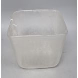 A 1930's Orrefors large frosted glass ice bucket, inscribed signature, height 20cm