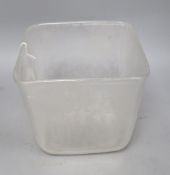 A 1930's Orrefors large frosted glass ice bucket, inscribed signature, height 20cm