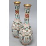 A pair of Japanese cloisonne vases, height 30.5cm