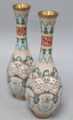 A pair of Japanese cloisonne vases, height 30.5cm