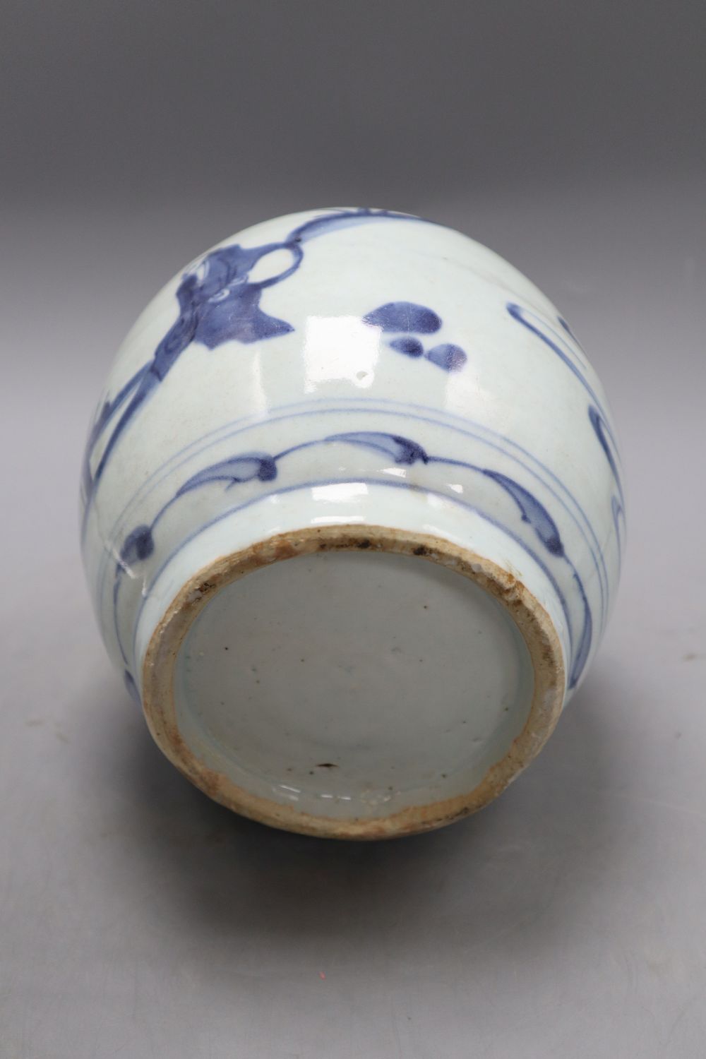 A Chinese Late Ming blue and white 'landscape' jar, height 19cm, with certificate of authenticity, - Image 5 of 6