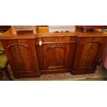 A Victorian mahogany inverse breakfront sideboard, W.180cm, D.53cm, H.91cm