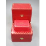 Four assorted Cartier jewellery boxes.