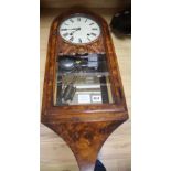 A German walnut Vienna regulator style wall clock, painted dial printed Parker, 83cm