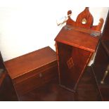 A George III mahogany tea caddy and a candle box