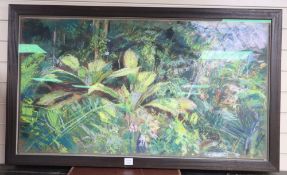 Anthony Eyton, pastel on panel, 'Malaysian plants, Eden Project', signed and dated 2001, Royal