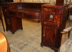 A Regency mahogany pedestal sideboard, W.188cm, D.54cm, H.97cm