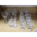 Holmegaard, Denmark, a part suite of 'Hunter' table glass (15 pieces) and a set of seven Kosta