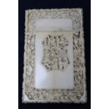 A Cantonese carved ivory card case, height 11cm