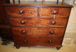 A mid-Victorian mahogany chest of four drawers, width 110cm, depth 53cm, height 106cm