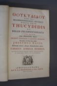 Thucydides - Thuaydidis de bello Peloponnesiaco ..., folio, calf, front board and front fly leaf